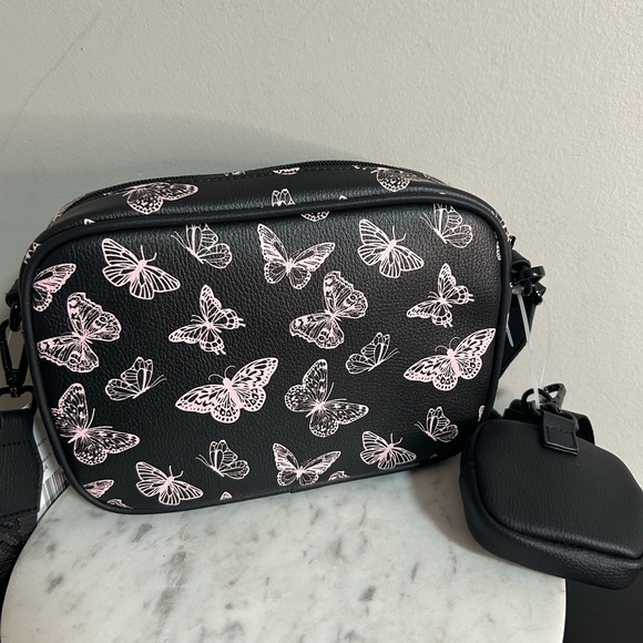 Betsy Johnson Black Butterfly Print Women's Bag - Picture 3 of 6